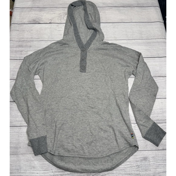Smartwool Tops - Smartwool Hoodie Womens Small Gray Henley Merino Wool Blend Pullover Sweater